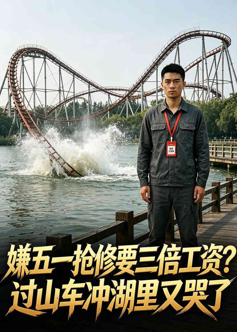 嫌五一抢修要三倍工资?过山车冲湖里又哭了